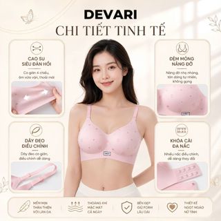 [MẪU MỚI] Áo ngực nữ đúc su không gọng cao cấp,Áo lót nữ mút mỏng họa tiết xinh xắn DEVARI A975