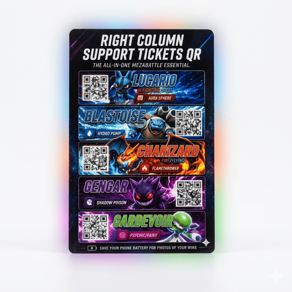 Support Mezastar Sticker QR Triệu Hồi Monster Hỗ Trợ Chiến Đấu Quét Máy Mezastar Cao Cấp