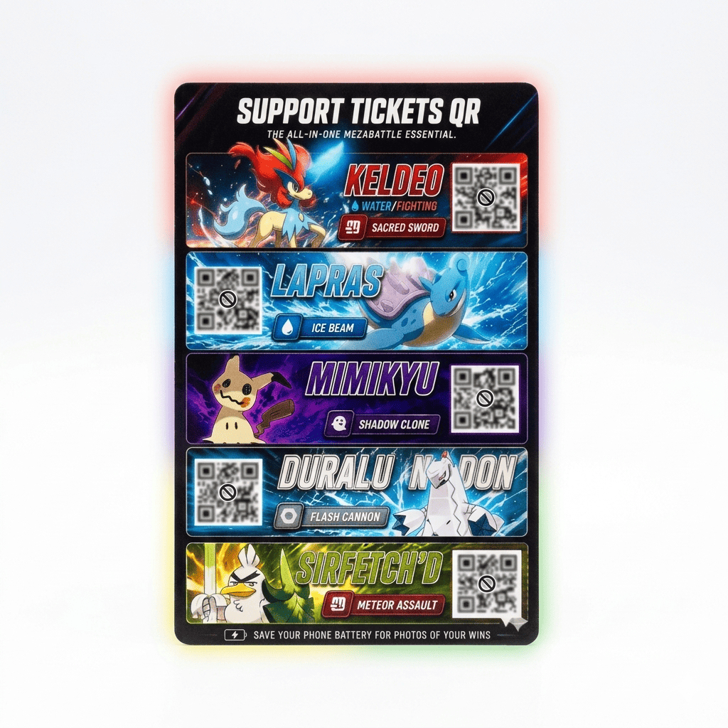 Support Mezastar Sticker QR Triệu Hồi Monster Hỗ Trợ Chiến Đấu Quét Máy Mezastar Cao Cấp