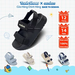 SANDANI Giày Sandal Nam Nữ (Unisex) Full Đen, Đế Êm Chống Trơn, Quai Ngang Dây Dù - BẢO HÀNH 1 NĂM