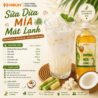 Combo 2 Chai Đường Mía Xanh Hisun 1 Lít Độ Ngọt 6.0 – Đường Nước Pha Trà Trái Cây, Trà Sữa Cho Quán