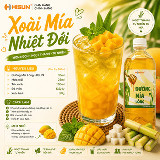 Combo 2 Chai Đường Mía Xanh Hisun 1 Lít Độ Ngọt 6.0 – Đường Nước Pha Trà Trái Cây, Trà Sữa Cho Quán