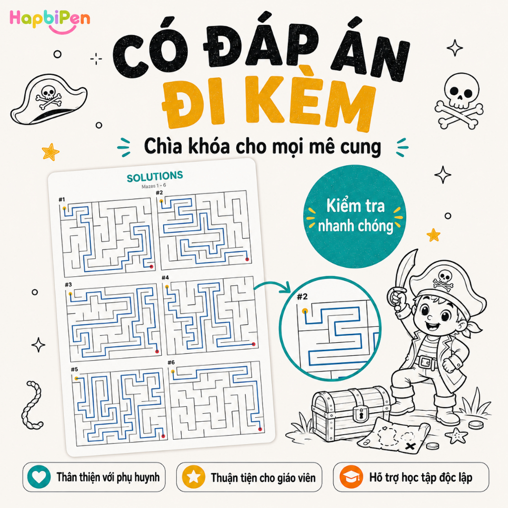 Bộ 50 Tờ Tranh Trò Chơi Giải Mã Mê Cung Maze Game - Đồ chơi giáo dục sớm Phát Triển Tư Duy Cho Bé