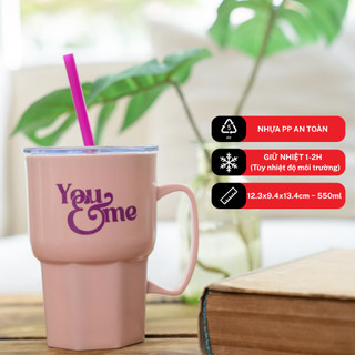 Ly giữ nhiệt True Love có quai 550ml Tân Lập Thành Sản phẩm chất lượng nhà nhà thịnh vượng, nhựa PP