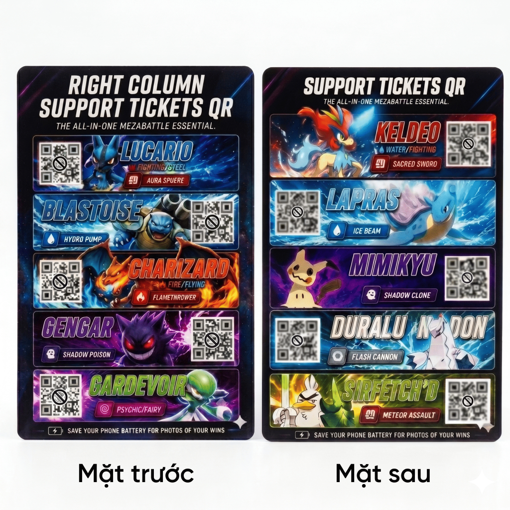 Support Mezastar Sticker QR Triệu Hồi Monster Hỗ Trợ Chiến Đấu Quét Máy Mezastar Cao Cấp