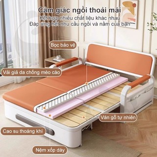 Sofa Giường Đa Năng Gấp Gọn 2 Trong 1 Đệm Êm Có Tay Vịn Tiết Kiệm Diện Tích Cho Phòng Nhỏ Đẹp