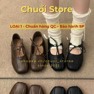 Giày bệt nữ da PU tổng hợp dệt vải đế cao su đơn giản dễ thương tiểu thư thoải mái