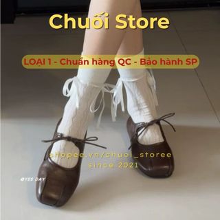 Giày bệt nữ da PU tổng hợp dệt vải đế cao su đơn giản dễ thương tiểu thư thoải mái