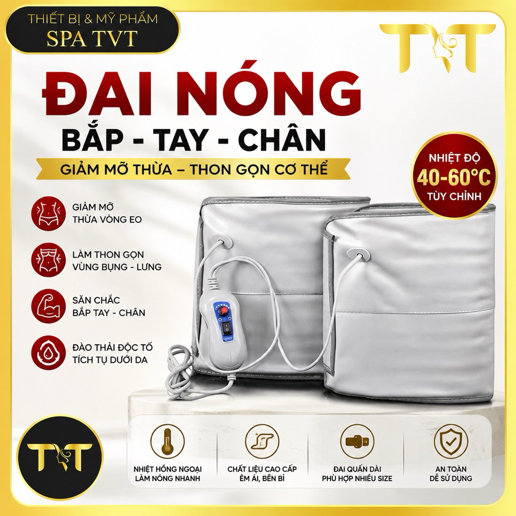 ĐAI GIẢM BÉO ĐÙI, BẮP TAY NÓNG RUNG , ĐAI QUẤN NHIỆT MASSAGE THƯ GIÃN, ĐAI NÓNG GIỮ NHIỆT 40-65°C l
