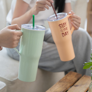 Ly giữ nhiệt có quai kèm ống hút/muỗng 1L Tân Lập Thành Sản phẩm chất lượng, nhà nhà thịnh vượng