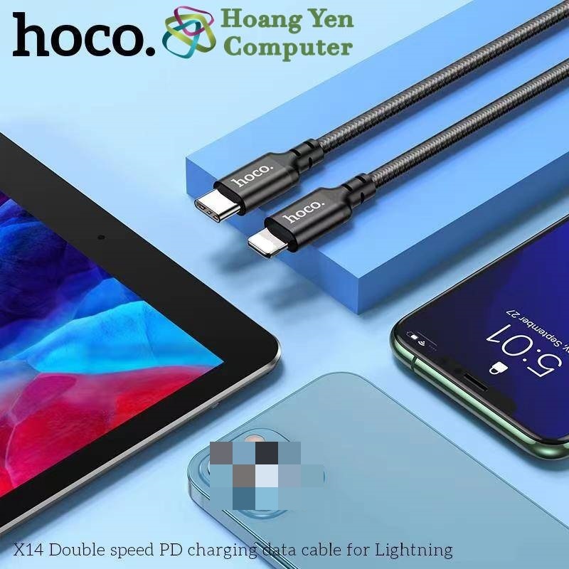 Cáp Sạc Nhanh 20W Type C to Lighting Hoco X14 (Dây Dù Chống Đứt, Độ Dài 1M/2M) -
