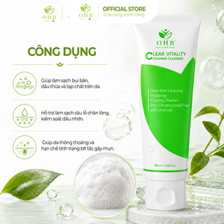 Combo 5 Phút Rạng Rỡ: Sữa Rửa Mặt OHB 100ml, Toner OHB 120ml & Kem chống nắng 2in1 OHB 50ml