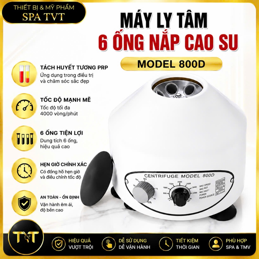 MÁY LY TÂM TÁCH HUYẾT TƯƠNG PRP 6 ỐNG – HẸN GIỜ, ĐIỀU CHỈNH TỐC ĐỘ, BH 12 THÁNG