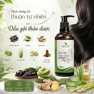 Dầu Gội Thảo Dược thiên nhiên - Hoa Nén - Vegan - Sạch da đầu, tr.ị gàu, dưỡng tóc chắc khoẻ - 300ml