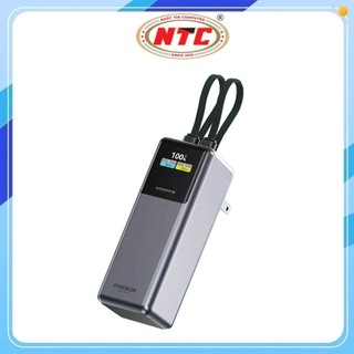 Pin Dự Phòng POWSION PS-01 20000mAh Cell 21700, TypeC PD 20W, Chân sạc AC, Kèm 2 cáp sạc (Bạc)