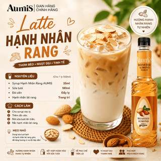 Siro Syrup Hạnh Nhân Nướng Aumis 750ml – Hương Hạnh Nhân Dùng Pha Chế Cafe, Trà Sữa Cho Tiệm Nước