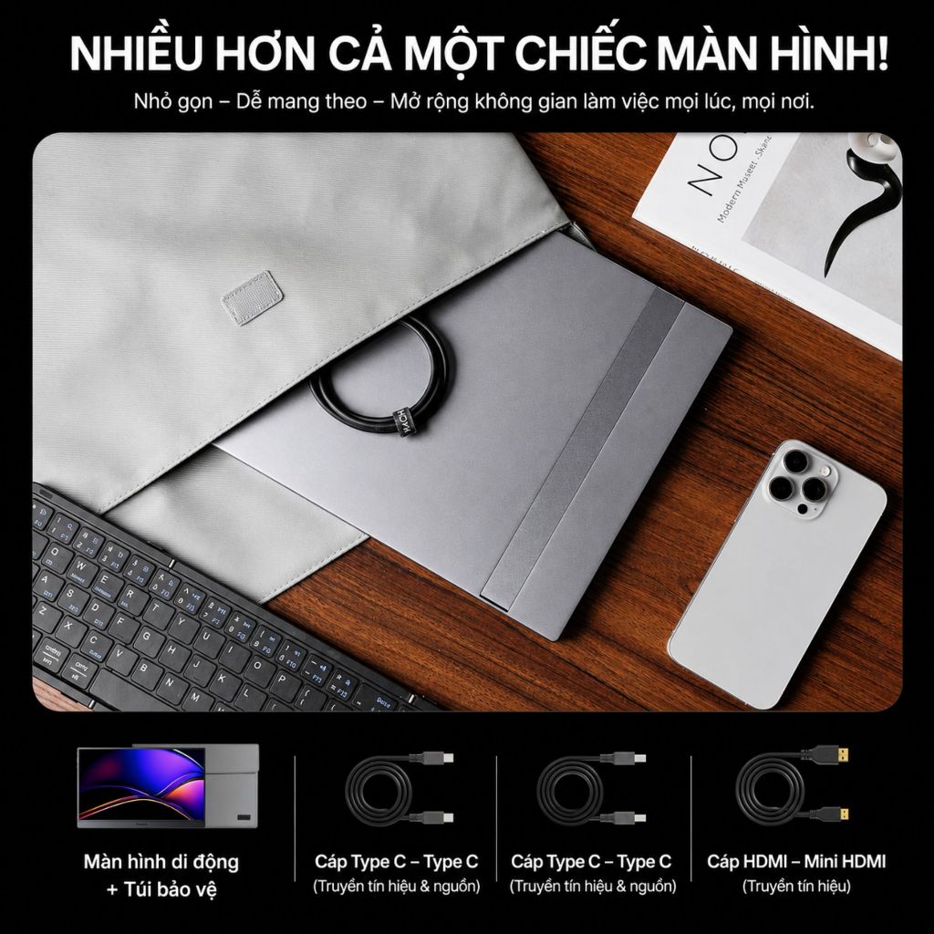 Màn Hình Di Động ARZOPA Z1FC 16.1" 144Hz IPS FHD | 106% sRGB | USB-C HDMI | Chính Hãng | Hỏa Tốc