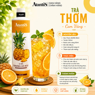 Mứt Thơm Aumis Chai 1 Lít – Đậm Vị Thơm, Dùng Pha Trà & Soda, Dễ Pha Chế Tiết Kiệm Cho Quán
