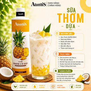Mứt Thơm Aumis Chai 1 Lít – Đậm Vị Thơm, Dùng Pha Trà & Soda, Dễ Pha Chế Tiết Kiệm Cho Quán