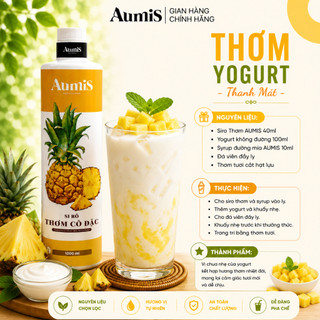 Mứt Thơm Aumis Chai 1 Lít – Đậm Vị Thơm, Dùng Pha Trà & Soda, Dễ Pha Chế Tiết Kiệm Cho Quán