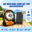WTHB Outdoor Quạt điện năng lượng mặt trời 25000mAh gió mạnh, kiêm sạc dự phòng và đèn LED khẩn cấp