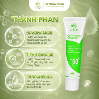 Combo Lá Chắn Xanh cho Làn Da Nhạy Cảm: Nước tẩy trang OHB, Toner OHB & Kem chống nắng OHB