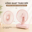 Quạt Mini Để Bàn D606, Xoay 180 Độ, 4 Tốc Độ Gió, thời gian sd 15H, Cổng Sạc USB, Bào hành lỗi 1 đổi 1