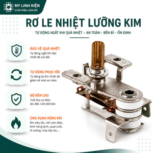 Rơ le nhiệt lò nướng, nồi áp suất, rơ le lưỡng kim 2 tai bắt vít chất lượng cao.