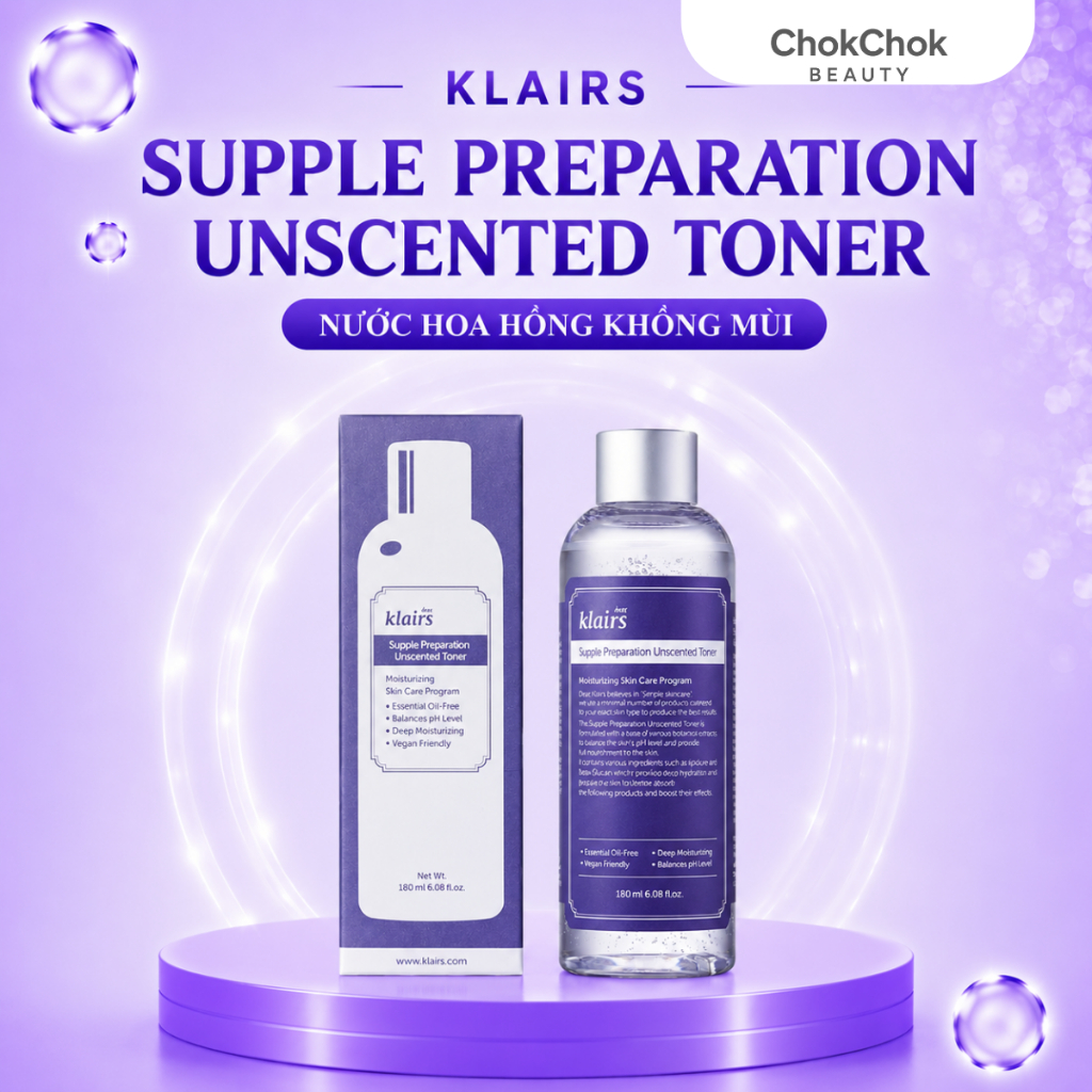 Nước Hoa Hồng Klairs Không Mùi Dưỡng Ẩm Sâu Cân Bằng Da 180ml