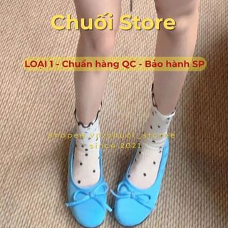 Giày bệt nữ da PU tổng hợp dệt vải đế cao su cao cấp xinh xắn êm ái mềm mại