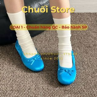 Giày bệt nữ da PU tổng hợp dệt vải đế cao su cao cấp xinh xắn êm ái mềm mại