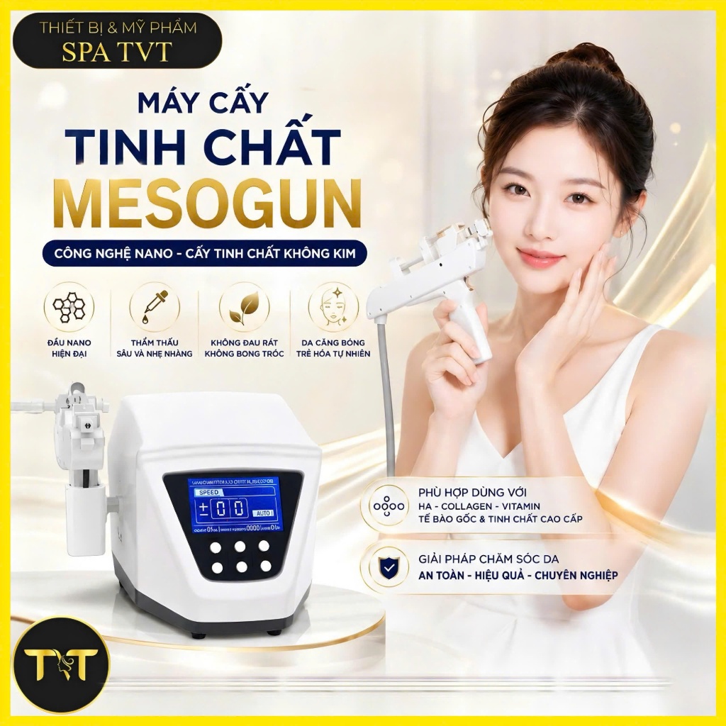 Máy Cấy Tinh Chất MJ, Máy Cấy Nano Mesogun Đưa Dưỡng Chất Chăm Sóc Da Spa TMV Chuyên Nghiệp