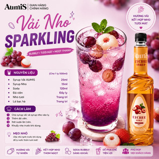Siro Syrup Vải Aumis 750ml Cao Cấp – Hương Vị Thơm Ngon, Pha Chế Trà Sữa & Trà Trái Cây