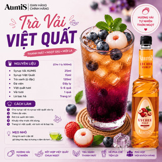 Siro Syrup Vải Aumis 750ml Cao Cấp – Hương Vị Thơm Ngon, Pha Chế Trà Sữa & Trà Trái Cây