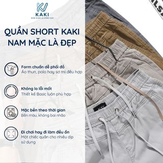 Quần short kaki nam lưng chun co giãn KV Kaki form regular fit, vải kaki cotton mềm mịn, thoáng khí, thời trang