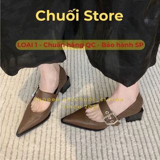 Giày lolita nữ da PU tổng hợp dệt vải đế cao su tiểu thư cổ điển đáng yêu thanh lịch