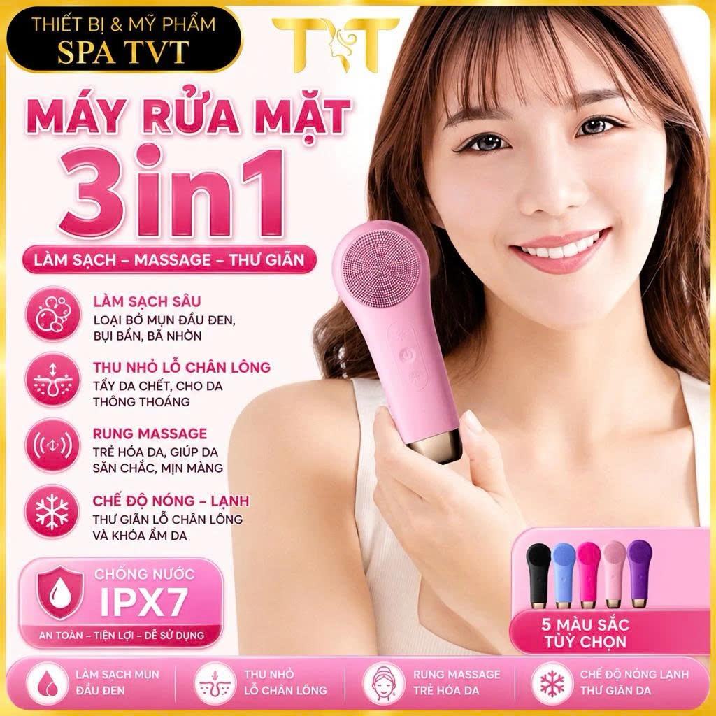 [ BH 12 Tháng ] MÁY RỬA MẶT , ĐIỆN DI TINH CHẤT KÈM RUNG ( 3 IN 1)