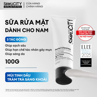 Sữa Rửa Mặt Nam Men Stay Simplicity Ngừa Mụn Giảm Dầu Nhờn 100g