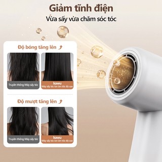 Máy sấy tóc ion âm sấy khô nhanh 2 Chiều Nóng Lạnh động cơ tốc độ cao gió tự nhiên Tặng Kèm Đầu Sấy