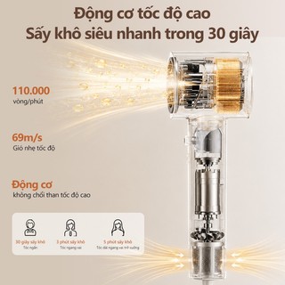 Máy sấy tóc ion âm sấy khô nhanh 2 Chiều Nóng Lạnh động cơ tốc độ cao gió tự nhiên Tặng Kèm Đầu Sấy