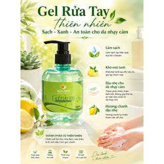 Gel Rửa Tay Thảo Mộc - Hoa Nén - Vegan - Sản phẩm từ tự nhiên - An toàn da tay - 300ml