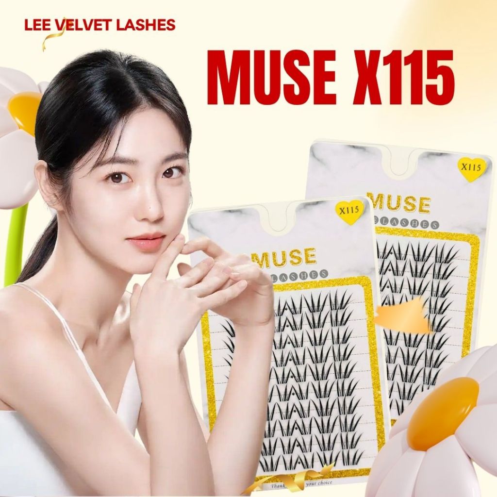 LeeVelvetLashes Mi muse X115 Sợi mi tơ nhân tạo cao cấp, mảnh nhẹ, không gây cộm ngứa
