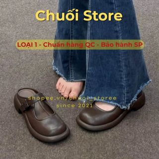 Giày sục nữ da PU tổng hợp dệt vải đế cao su thuận tiện dễ mang êm chân th