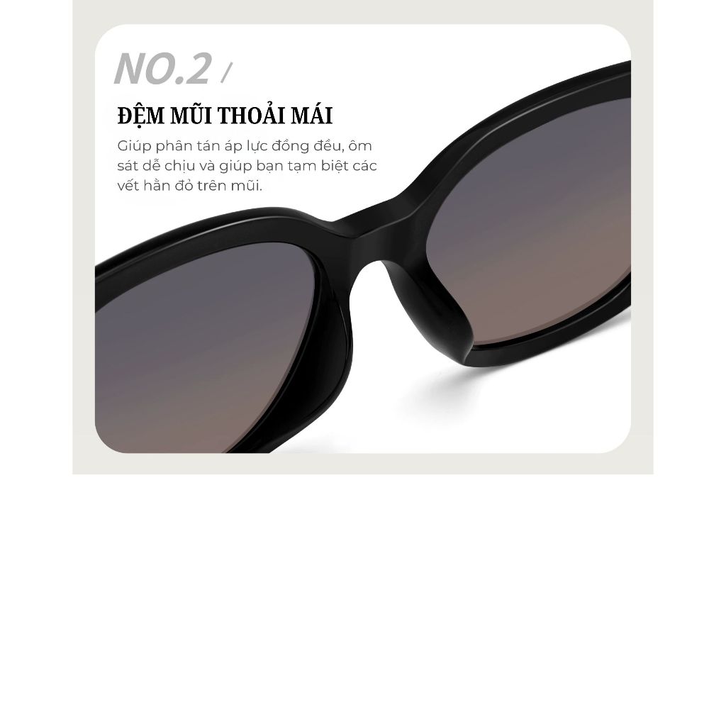 Kính râm phân cực INNI tròng Polarized HD chống chói chống lóa, form vuông mắt mèo 35022