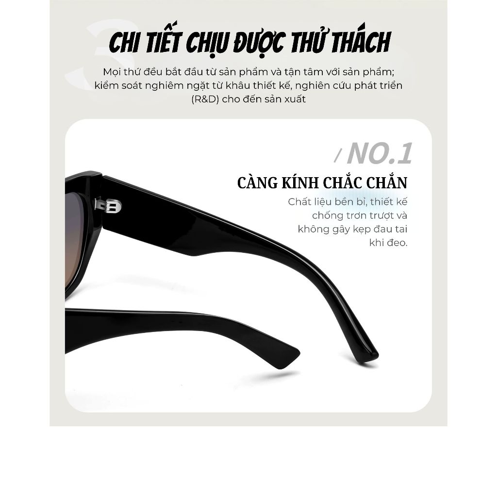 Kính râm phân cực INNI tròng Polarized HD chống chói chống lóa, form vuông mắt mèo 35022