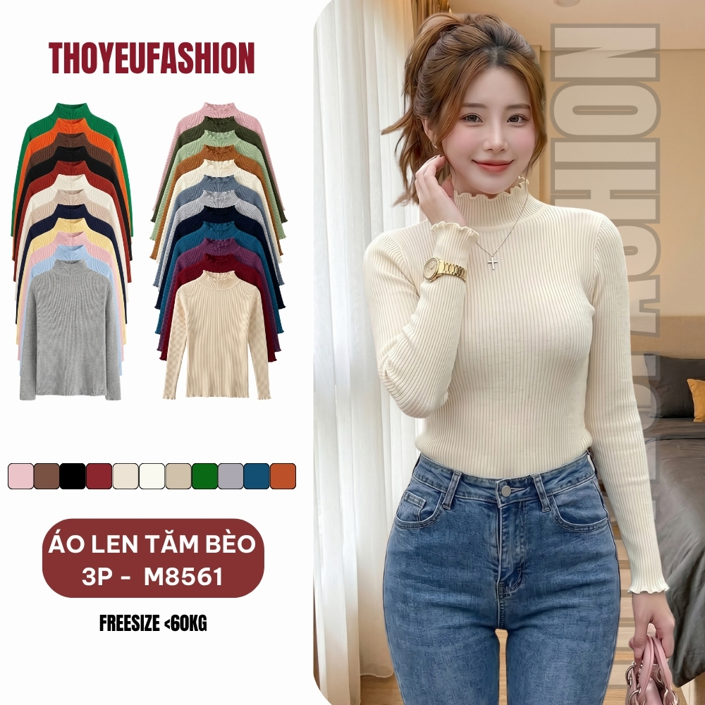 Áo Len Tăm Cổ 3P Giữ Nhiệt Cho Nữ, Áo Len Tăm Giữ Nhiệt nữ 12 Màu Cao Cấp M856