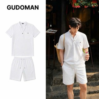 Set Bộ Đũi Nam Tay Ngắn Cổ Tàu Chất Đũi Vân Mây Form Vừa Phong Cách Hàn Quốc Đi Biển Đi Chơi