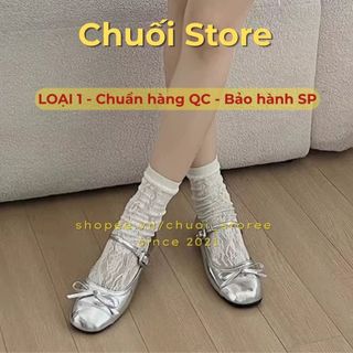 Giày bệt nữ da PU tổng hợp dệt vải đế cao su xinh xắn nhỏ nhắn nhẹ nhàng tiểu thư
