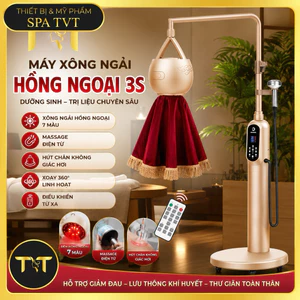 MÁY XÔNG NGẢI CỨU XN3 XN3S HỒNG NGOẠI 7 MÀU XOAY 360° MASSAGE ĐIỆN TỪ GIÁC HƠI SPA
