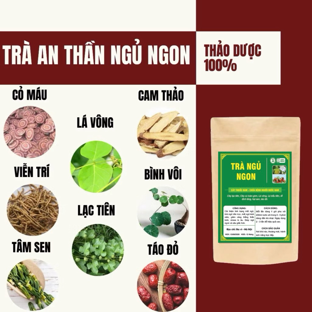 Trà An Thần Ngủ Ngon, Mất ngủ Kinh niên, giảm stress, hoa mắt chóng mặt